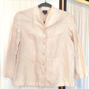 Silk/Linen mix button up blouse/light cover Size S